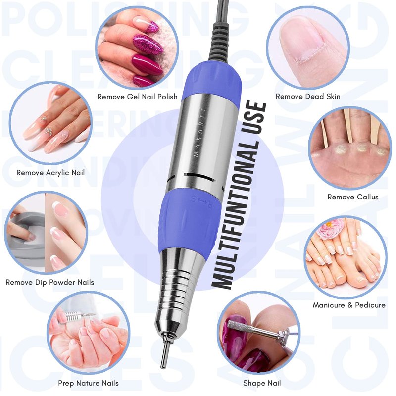 Electric Nail Drill - Professional 30,000 RPM Acrylic Nail File | Manicure Tool for Dip Kit & Poly Nail Gel
