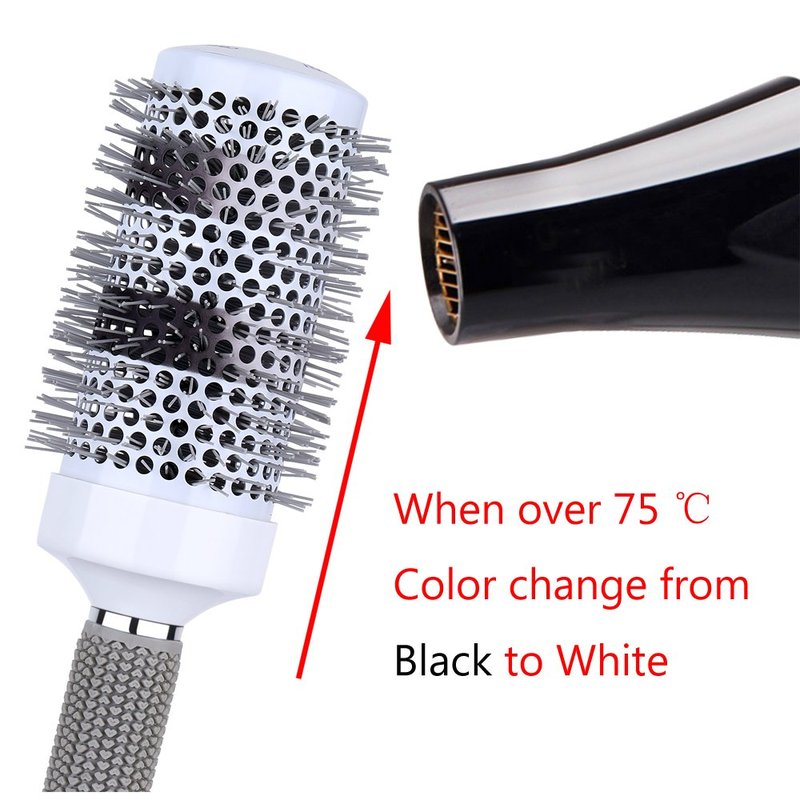 PERFEHAIR Round Thermal Ceramic Brush Set for Blow Drying Curling, Large Heated Nano Ionic Round Barrel Hair Brush-5 Different Sizes
