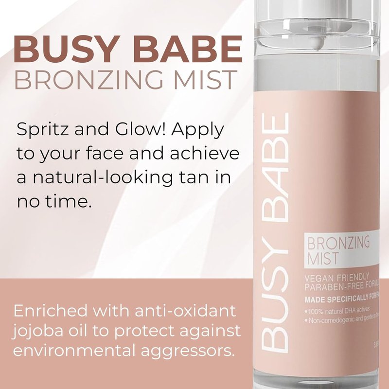 Bronzing Facial Tanning Mist - Natural Self-Tanner Spray for a Flawless Glow | 3.38 Fl Oz
