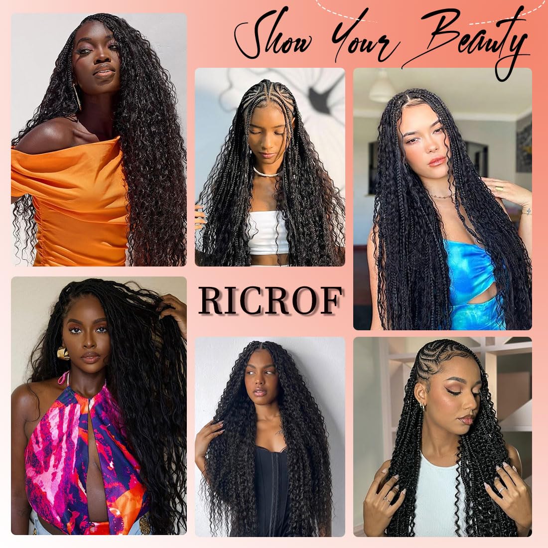 Human Braiding Hair for Boho Braids 12A Deep Water Wave Bulk Human Hair for Braiding No Weft Wet and Wavy Curly Human Hair Extensions (1B-Natural Black-Deep, 110g-22 Inch)