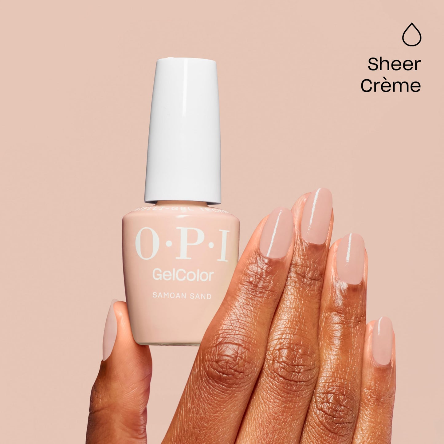 OPI GelColor Samoan Sand | Sheer Soft Warm Beige Pink Crème LED Cure Gel Nail Polish | Salon-Quality Shine, Long-Lasting Wear | Vegan & HEMA Free | 0.5 Fl Oz