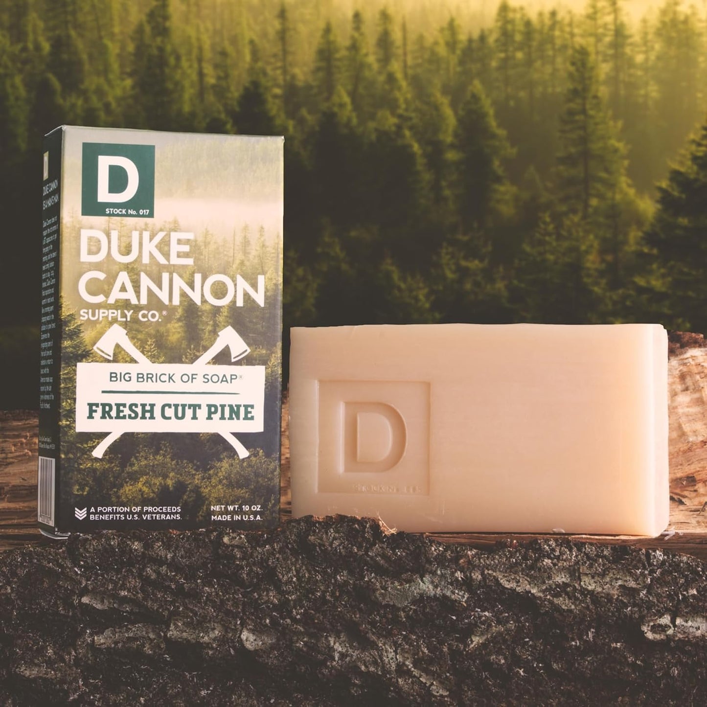 Duke Cannon Supply Co. Big Brick of Soap for Men – Fresh Cut Pine Scent, Extra Large 10 oz Bars, Paraben-Free, 3-Pack