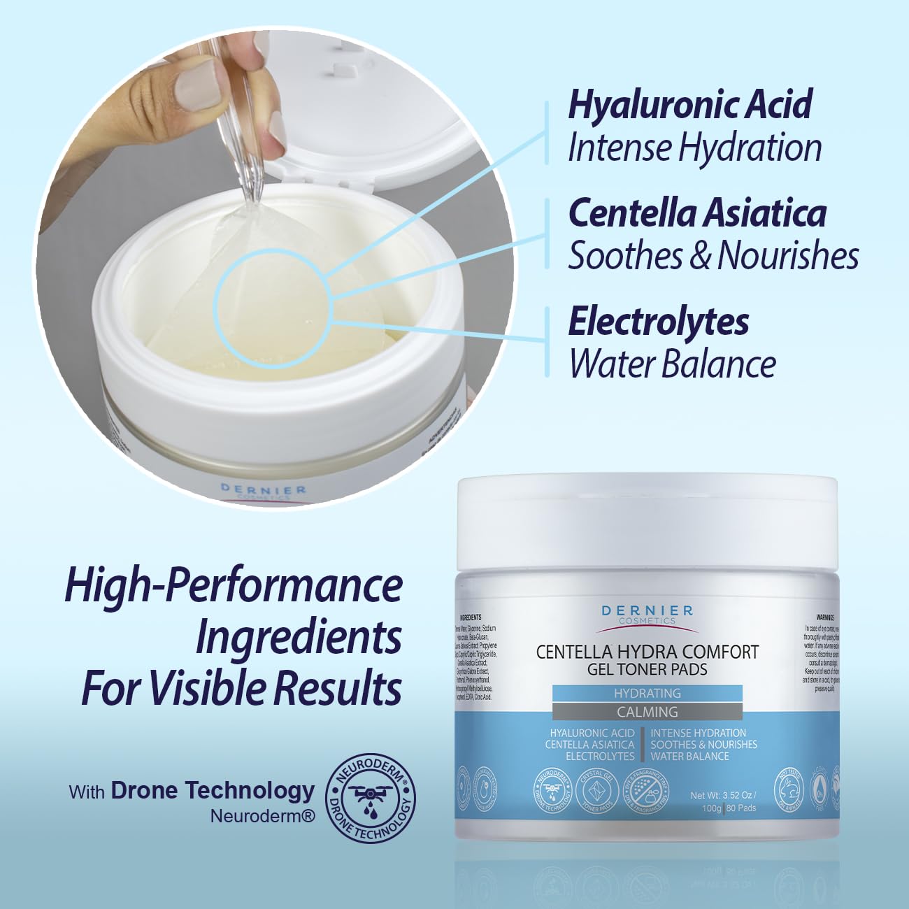 Dernier Toner Pads, Centella Asiatica & Hyaluronic Acid, Calming Care