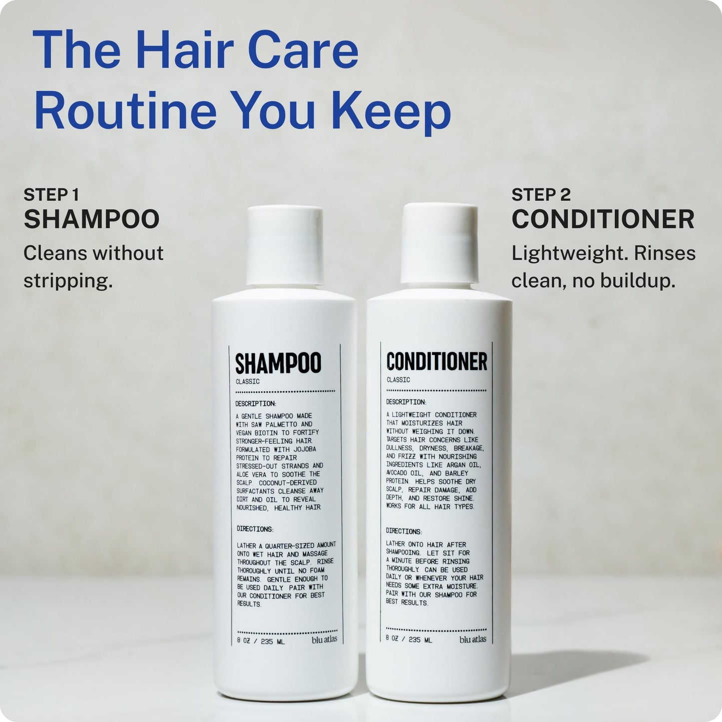 Blu Atlas Mens Conditioner - Hydrating, Nourishing Conditioner for Healthy Hair, All Hair Types