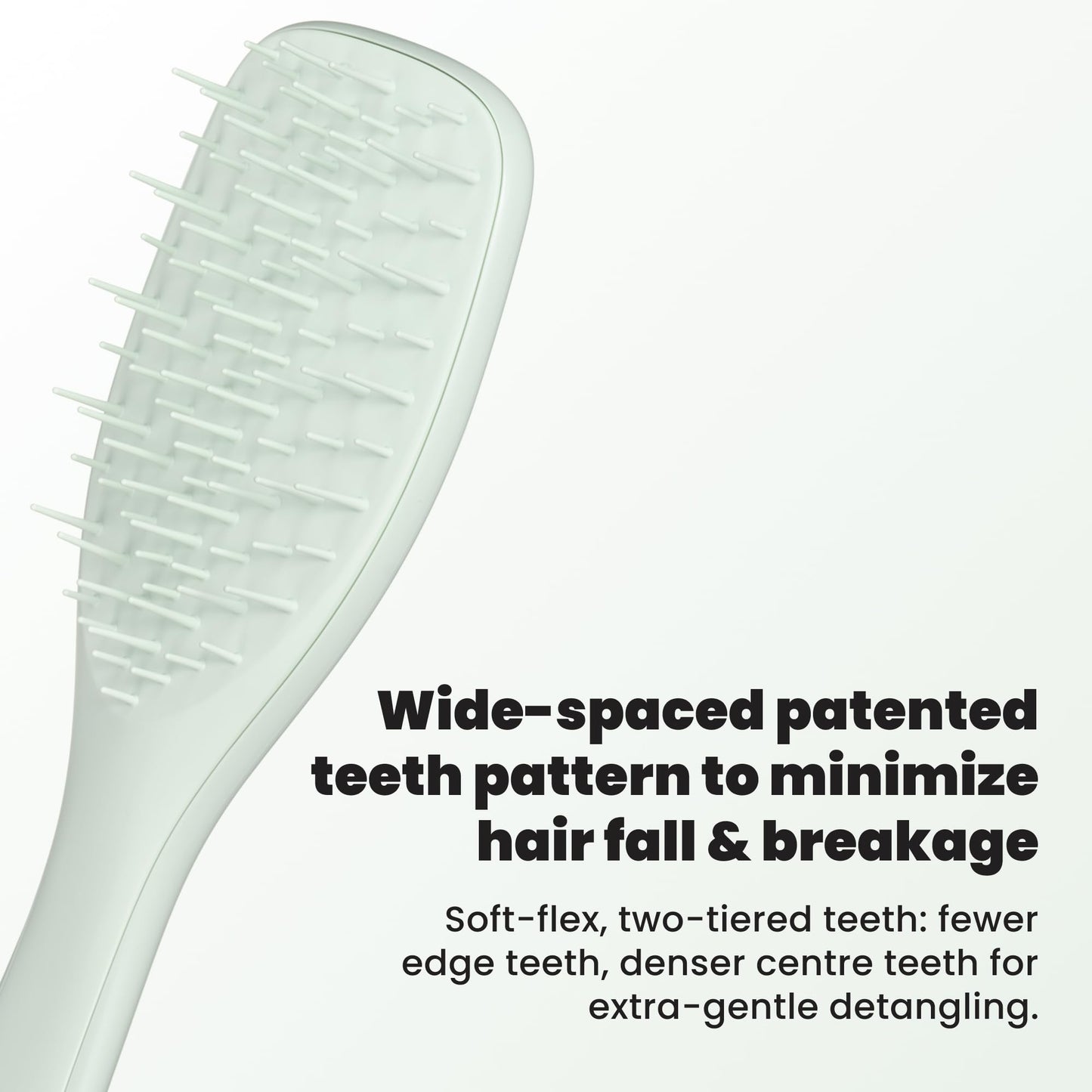 Tangle Teezer Extra Gentle Detangler Hair Brush, with Fewer Bristles for Gentle & Effective Detangling to Minimize Hair Loss & Breakage, Eucalyptus Green