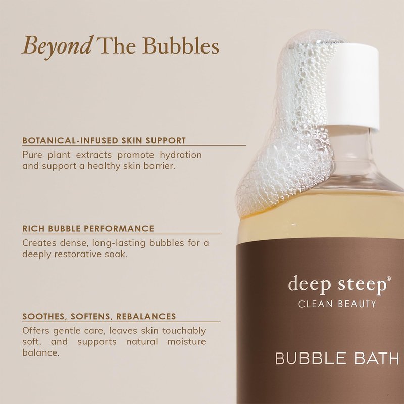Deep Steep Bubble Bath, Grapefruit Bergamot 17 oz (Pack of 2) – Hypoallergenic, Clinically Tested Soothing Soak with Shea Butter & Argan Oil – Sulfate-Free