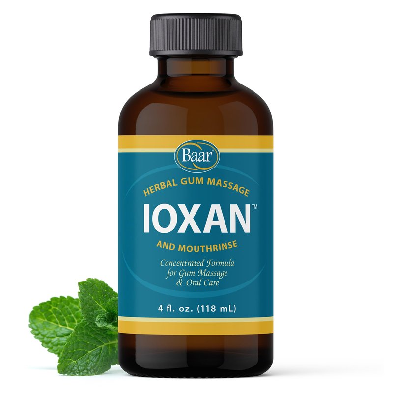 Baar Ioxan Herbal Gum Massage & Mouthrinse – Concentrated Formula with Prickly Ash, Peppermint Oil & Iodine – 4 fl oz Herbal Dental Routine