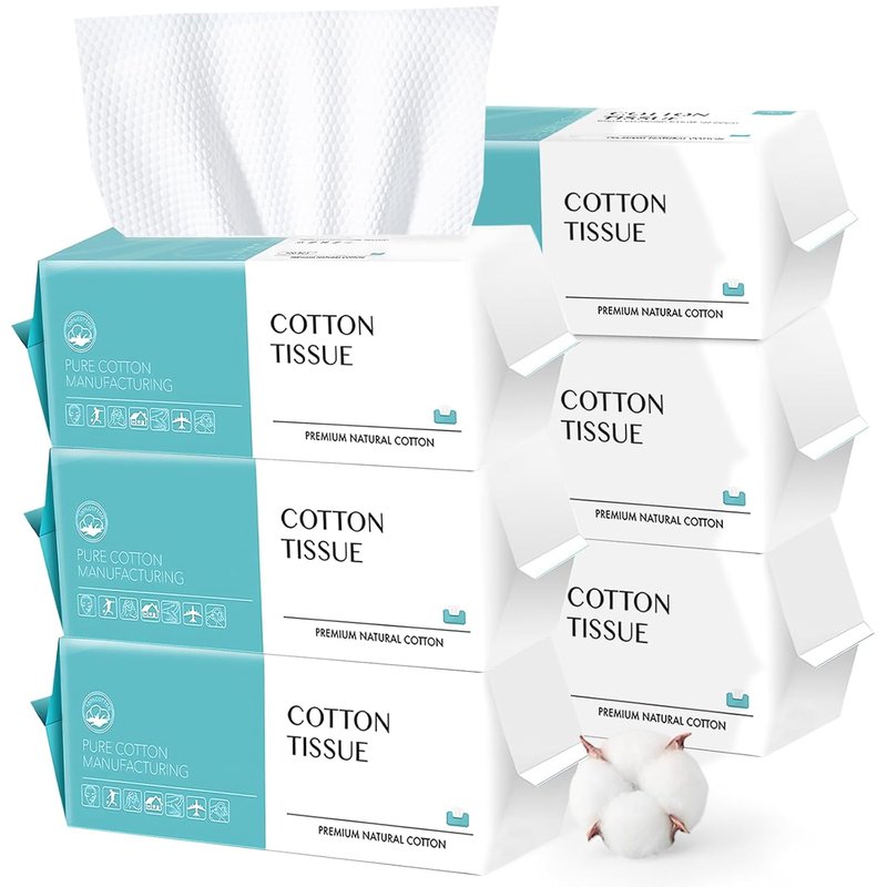 Disposable Face Towels - 600 Count Soft Cotton Facial Wipes for Skin Care & Makeup Removal | Multi-Purpose Cleansing