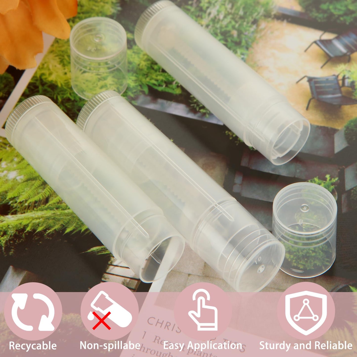 Acrux7 200PCS Lip Balm Tubes with Caps, Clear Lip Balm Tubes Empty Lip Balm Tubes Empty Bulk for DIY Lipstick Homemade 3/16 Oz (5.5 ml)