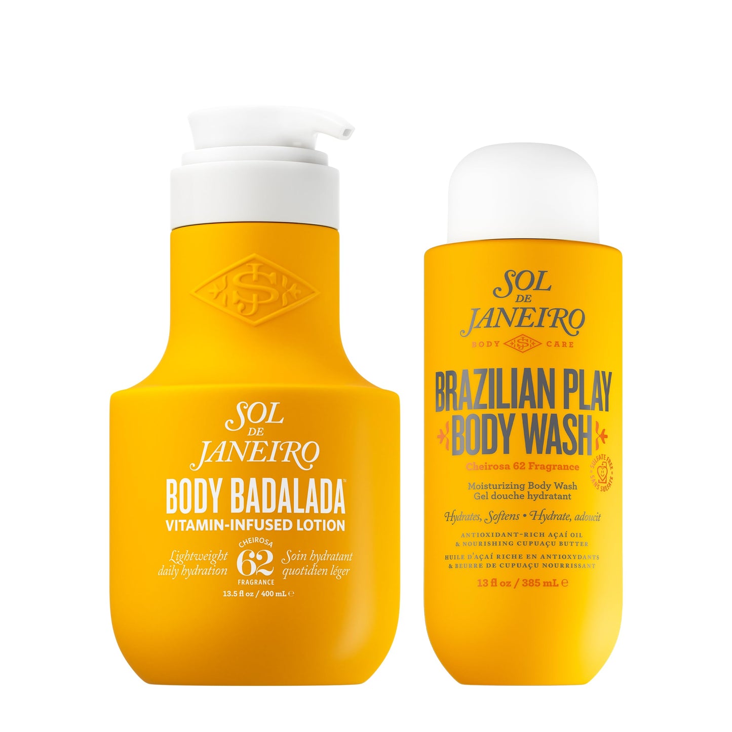 Sol de Janeiro Head-Turning Hydration Lotion & Body Wash Bundle - Iconic Cheirosa 62 Scent