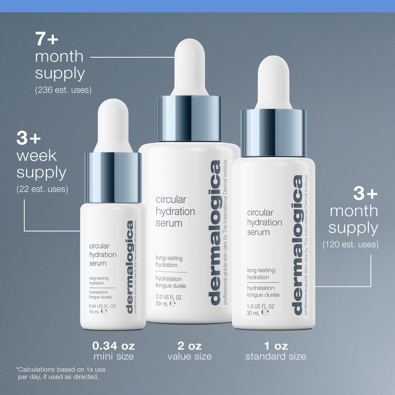 Dermalogica Circular Hydration Face Serum with Hyaluronic Acid - Deep Hydrating and Long Lasting, 0.34 fl oz