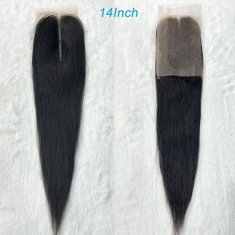 2x6 Hd Lace Closure Straight Indian Virgin Human Hair,20Inch Middle Part Pre Plucked Natural Hairline Transparent Swiss Lace Closure Human Hair