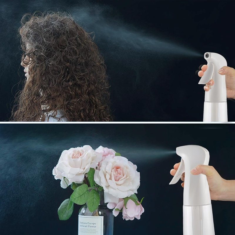 TANSHINE Continuous Spray Bottle - Ultra Fine Mist Hair & Plant Sprayer | Refillable 6.8oz Clear Plastic