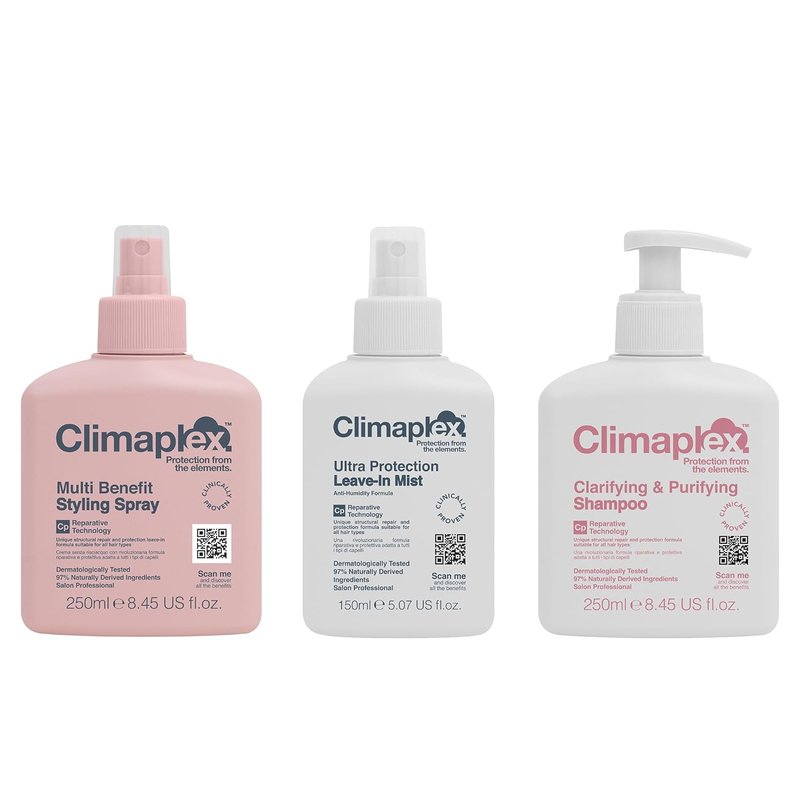 Climaplex Clarifying Shampoo & Leave-In Mist Trio | Detoxify & Protect Hair - 3 Pc Set