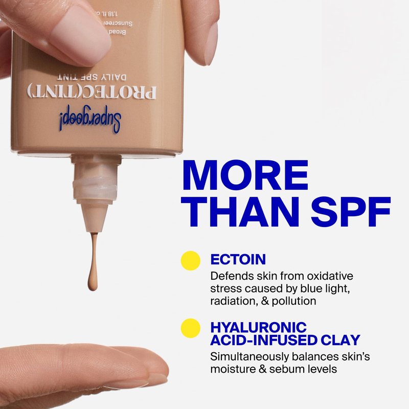 Supergoop! Protec(tint) Daily Skin Tint SPF 50 - 40W - Light, Buildable Coverage for Immediately Smooth, Even-Looking Skin - Natural Finish
