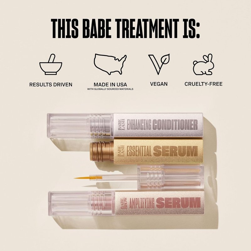 Babe Original Triple Threat Mini Set - Lash Serum & Brow Amplifier | 1 mL, 3 Pack