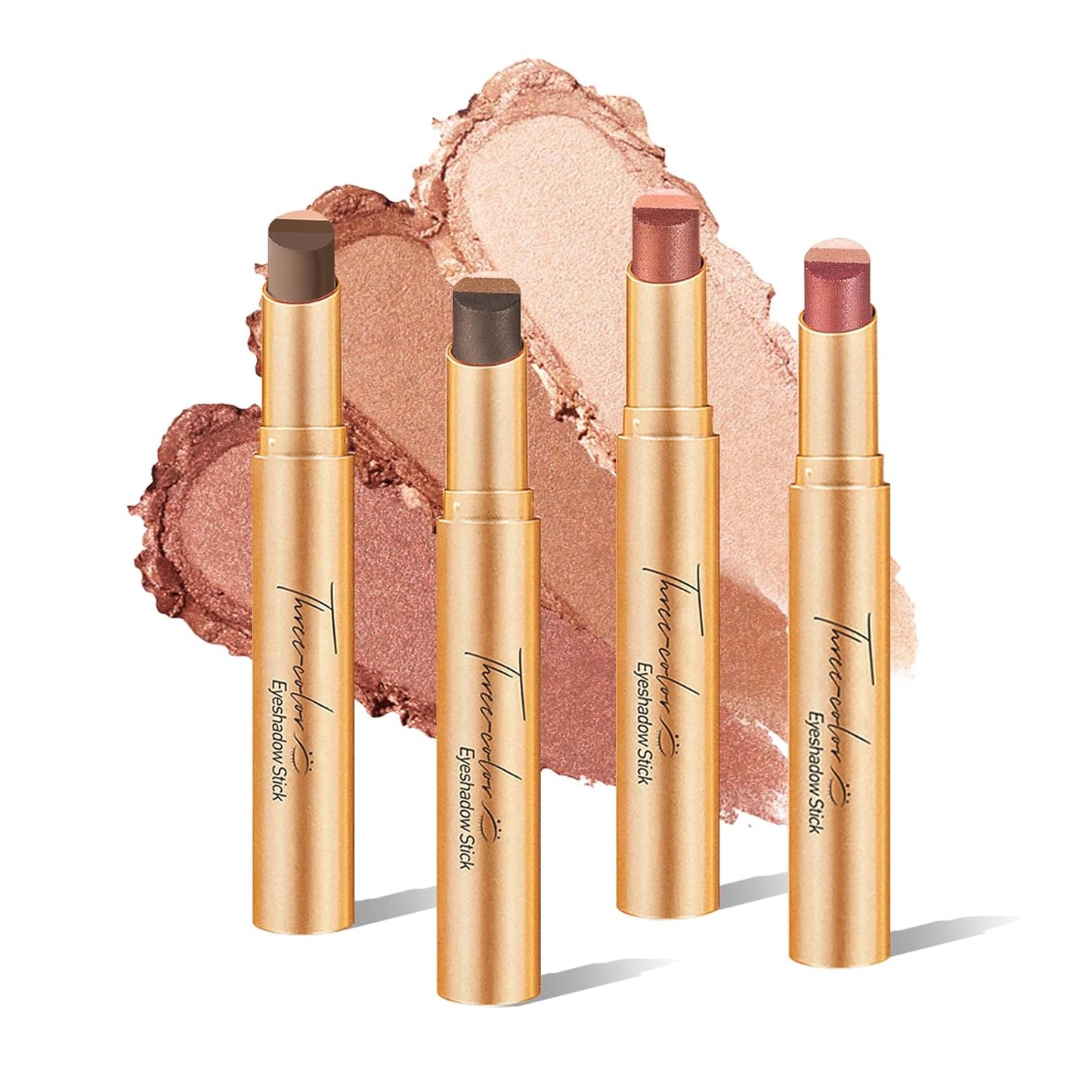 O'CHEAL 4PCS Gradient Eyeshadow Sticks - Matte & Shimmer Waterproof | Long-Lasting, Easy Application