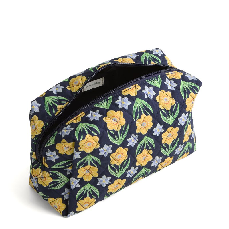 Vera Bradley Women's Premium Cotton Large Cosmetic, Colorful Bouquet, One Size