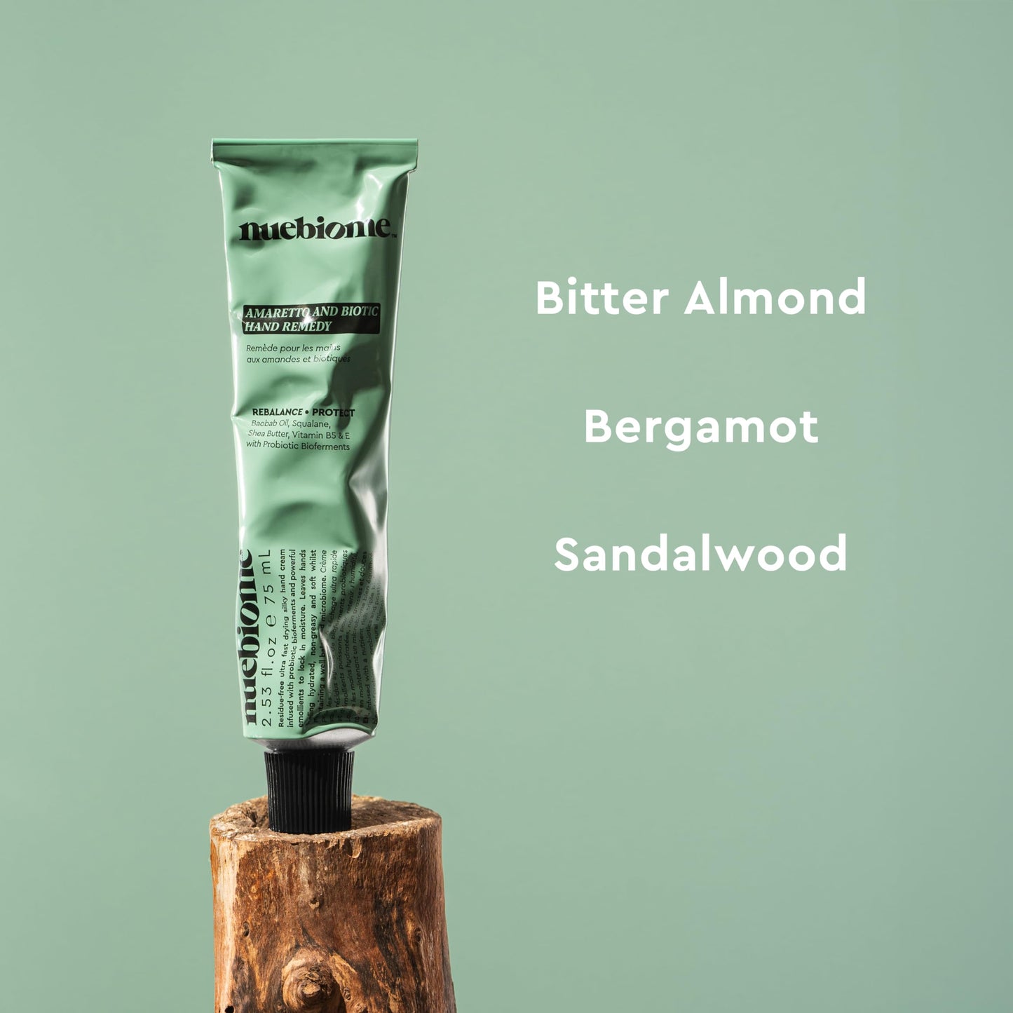 Nuebiome Amaretto Hand Cream, Hand Cream for Women & Men, Lightweight, Fast Drying & Residue-free; 75 mL, Paraben, Cruelty-free & Vegan