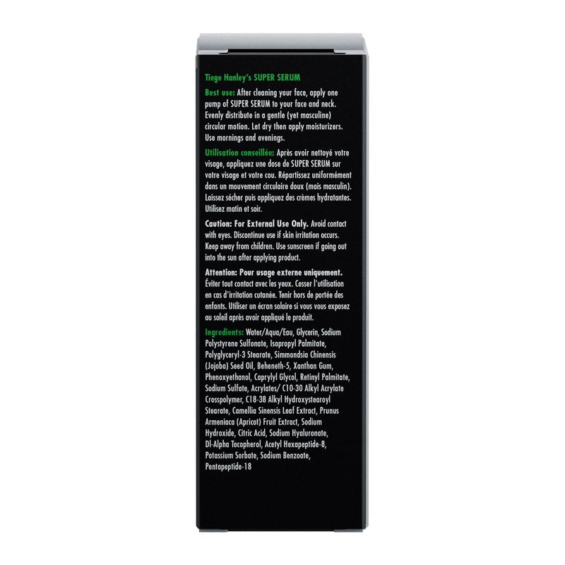Tiege Hanley Anti Aging Face Serum for Men, Super Serum with Peptides, Retinyl Palmitate, and Sodium Hyaluronate to Firm Skin and Reduce Fine Lines, Men’s Skin Care, 0.5 Fl Oz
