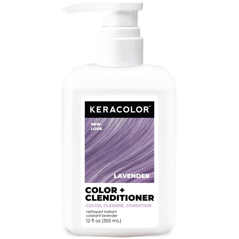 Keracolor Color + Clenditioner 3-in-1 Color-Depositing Conditioner, Gently Cleanses & Conditions, Semi-Permanent Lavender Hair Color, 12 Fl Oz