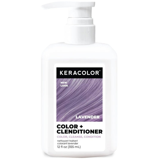 Keracolor Color + Clenditioner 3-in-1 Color-Depositing Conditioner, Gently Cleanses & Conditions, Semi-Permanent Lavender Hair Color, 12 Fl Oz