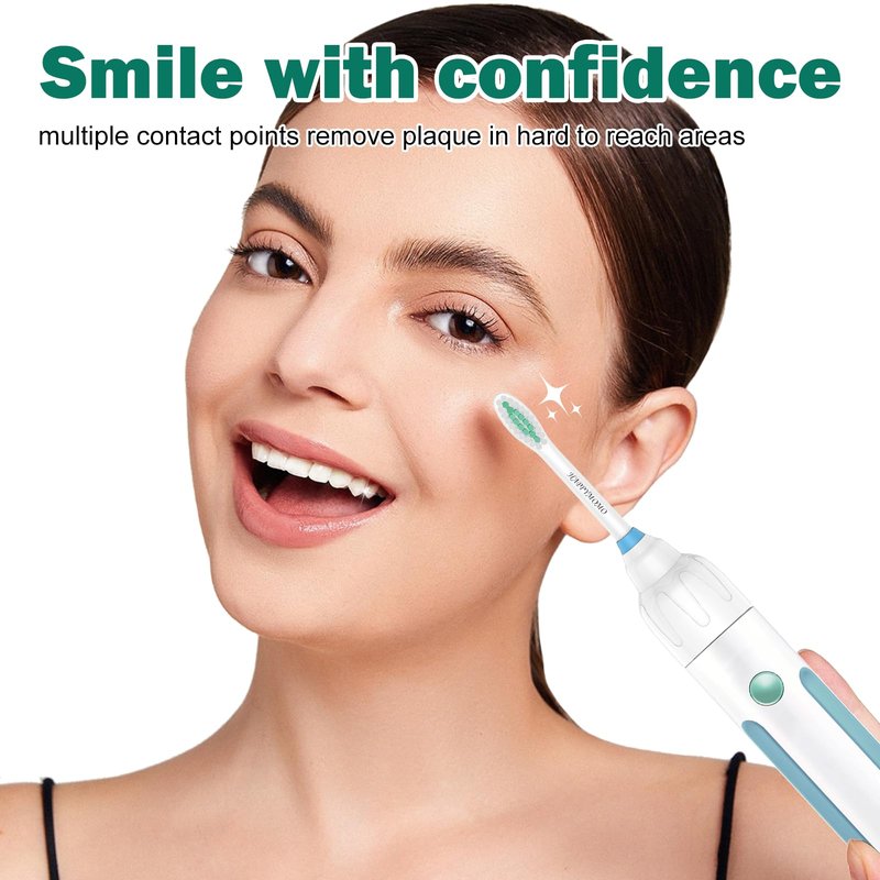 Replacement Toothbrush Heads for Philips Sonicare E-Series/Essence/Xtreme/Elite and Other Screw-on Models, 6 Pack, Medium Soft Dupont Bristles