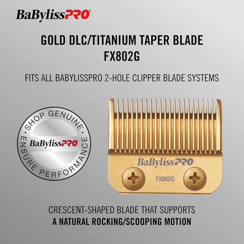 BaBylissPRO Replacement Taper Clipper Blades - Compatible with FX870, FX825, FX673 | 2-Hole Blade Systems