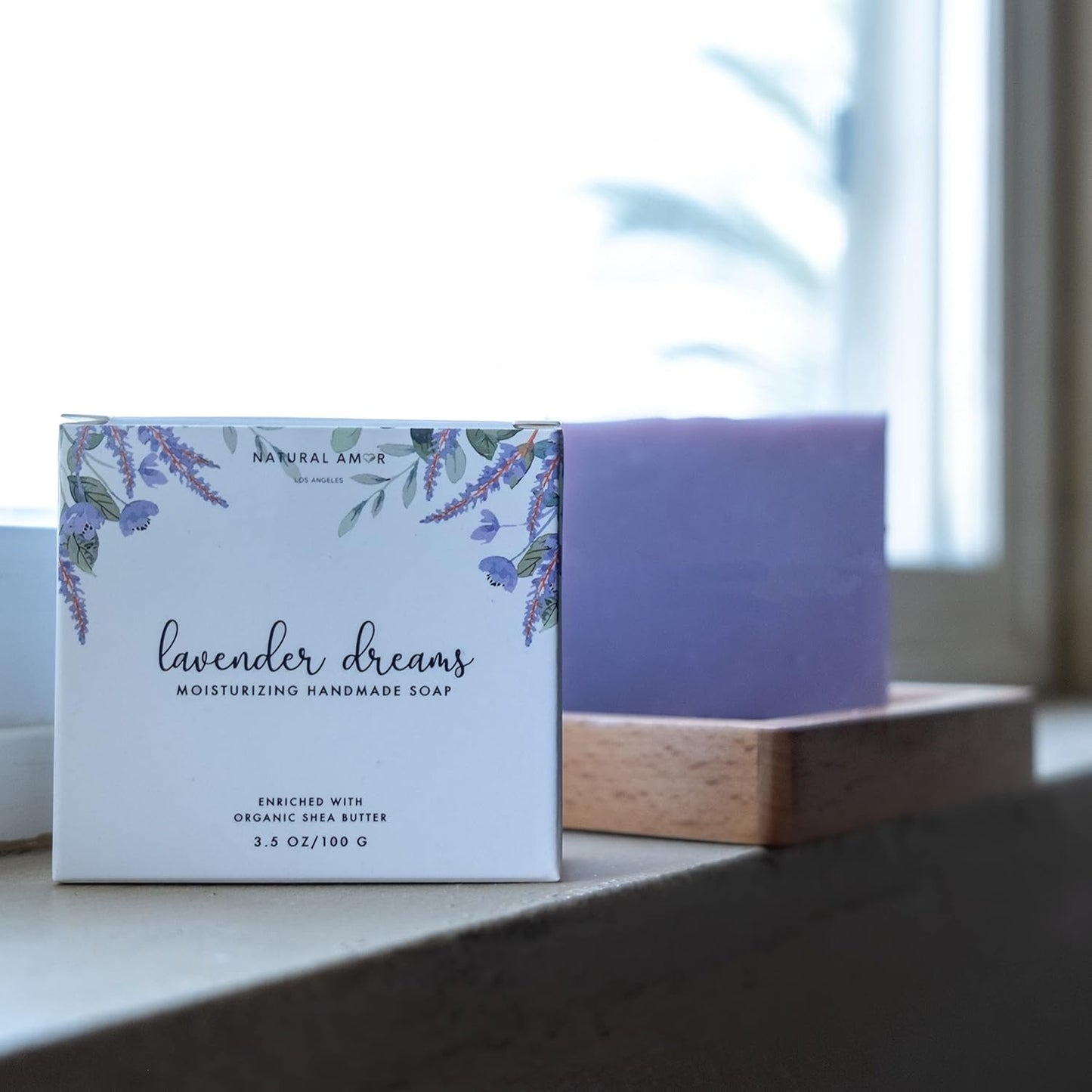 Lavender Spa Gift Set for Women - 7-Piece Self-Care Box with Handmade Soap, Candle & Bath Butter