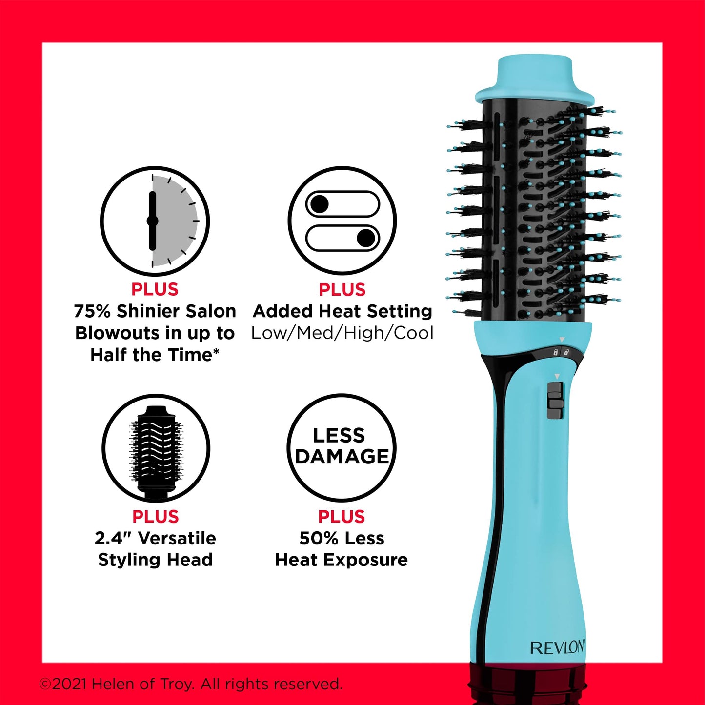 REVLON One Step Volumizer PLUS Hair Dryer and Styler | More Volume, Less Damage, and More Styling Control for Easy and Fast Salon-Style Blowouts, Plus Travel Friendly (Mint)
