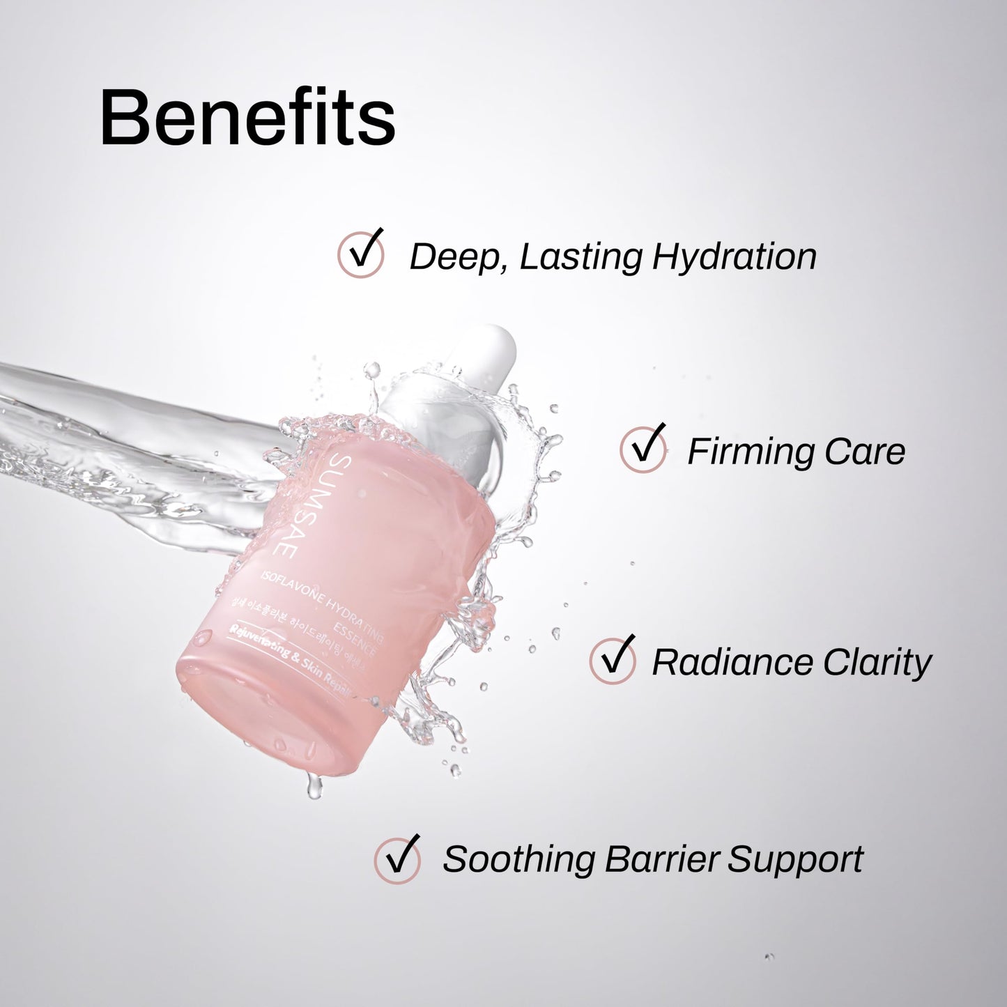 SUMSAE Isoflavone Hydrating Essence for Face - Deep Hydration, Skin Firming, 24hr Skin Barrier Support, Healthy Glow Korean Skin Care with Fermented Bean, 30ml/1.01 fl.oz
