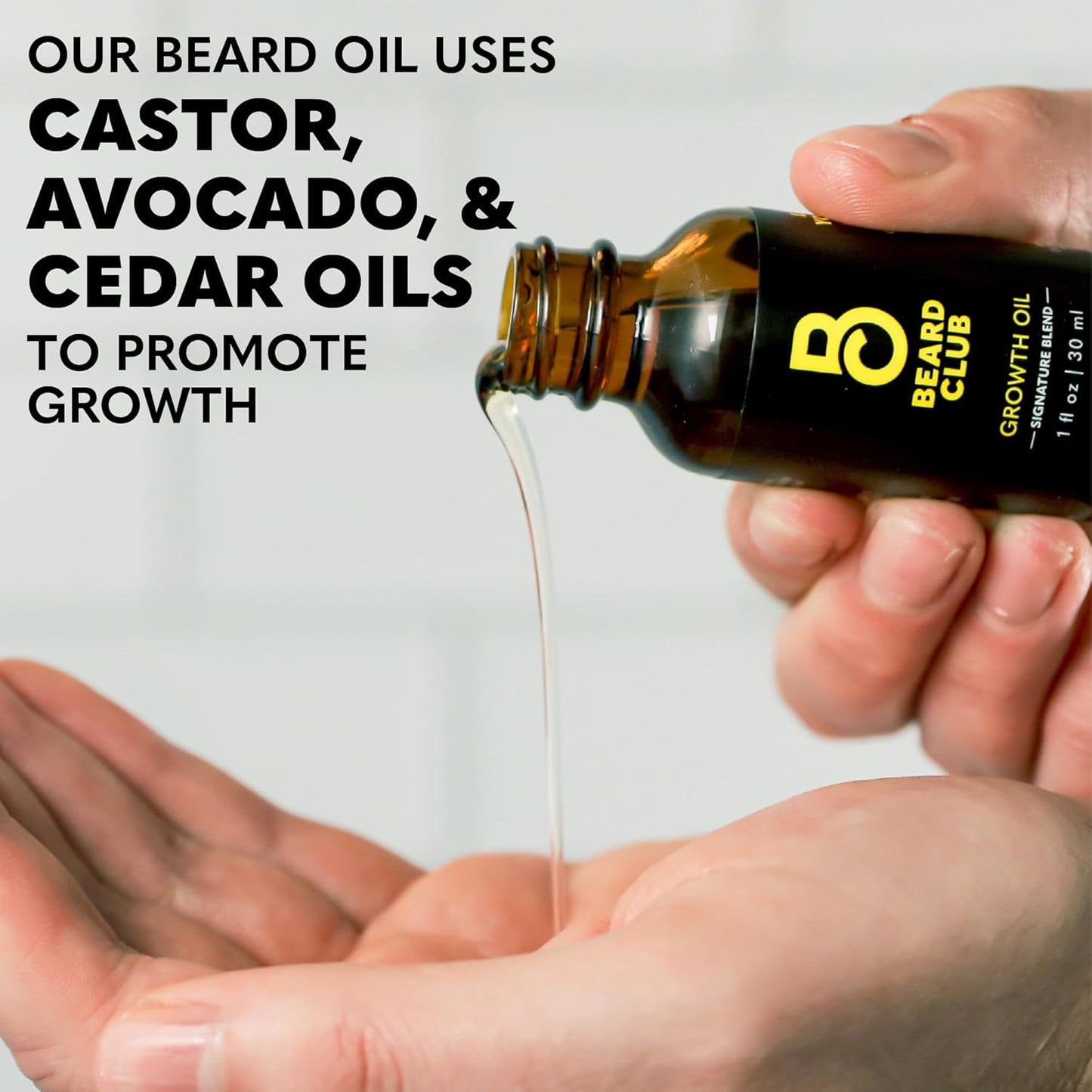 Beard Growth Serum - Natural Castor, Coconut & Avocado Oil for Thicker, Fuller Beards | Stimulates Healthy Hair Growth