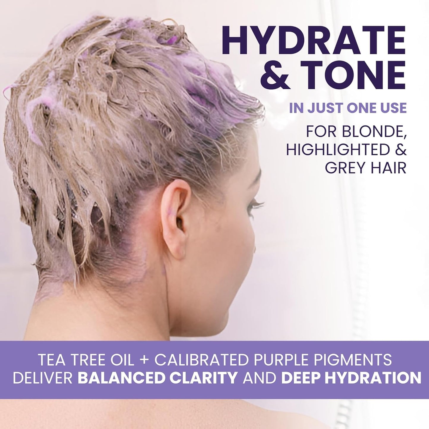 Tea Tree Purple Conditioner - Anti-Brass Toner for Blonde & Silver Hair | 16 fl oz, Softens & Repairs Damaged Hair