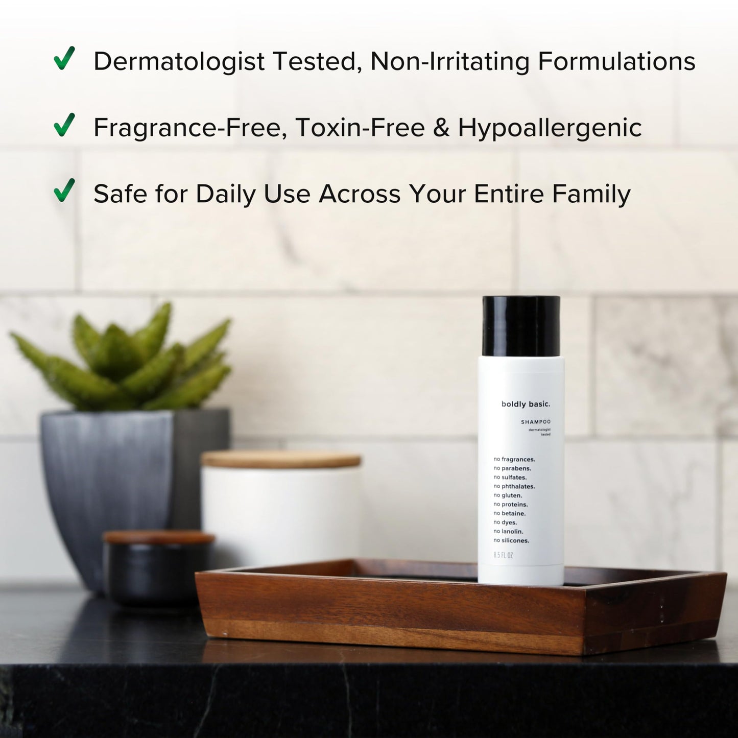 Boldly Basic Fragrance Free Shampoo - Unscented - Dermatologist Tested