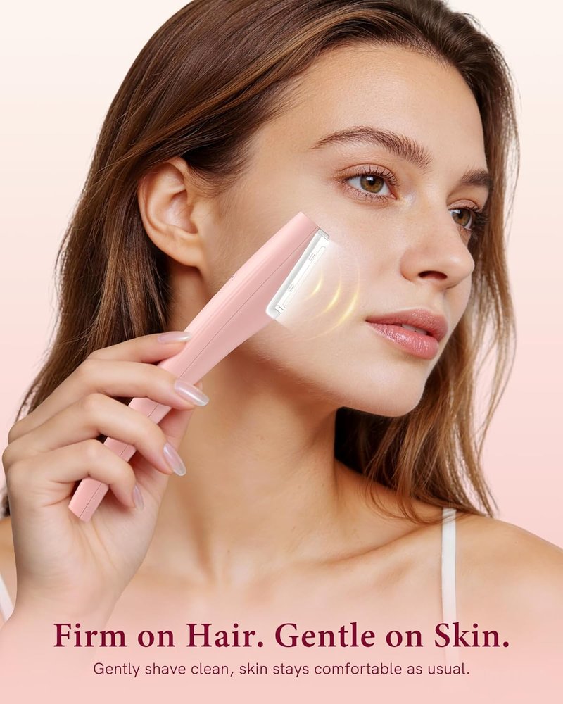 Sonic Dermaplaning Tool - Professional Electric Facial Razor & Peach Fuzz Remover | 3-Speed Exfoliation, LED Light, Auto-Shutoff, 4 Blades