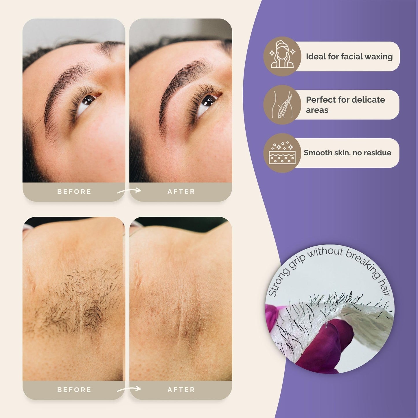 NOVA Wax 500g (1lb) Hard Wax Beads – Scented & Unscented Options – Painless Hair Removal for Brazilian, Bikini, Face, Legs, Underarm, Back & Chest (500g, Floral Scented)