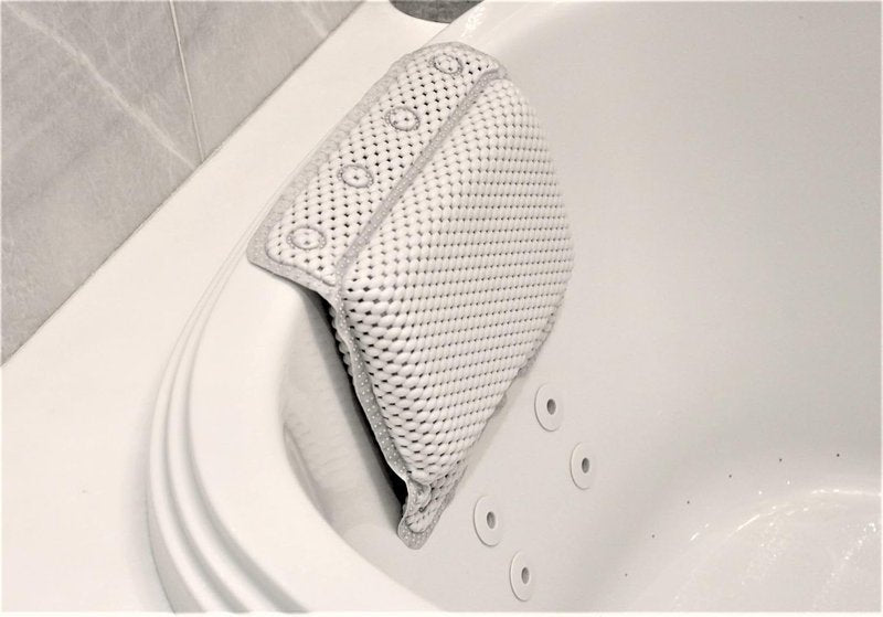 Memory Foam Spa Bath Pillow - Neck & Back Support with 8 Suction Cups | Soft, Non-Slip Design for Relaxing Soaks (Pack of 2)