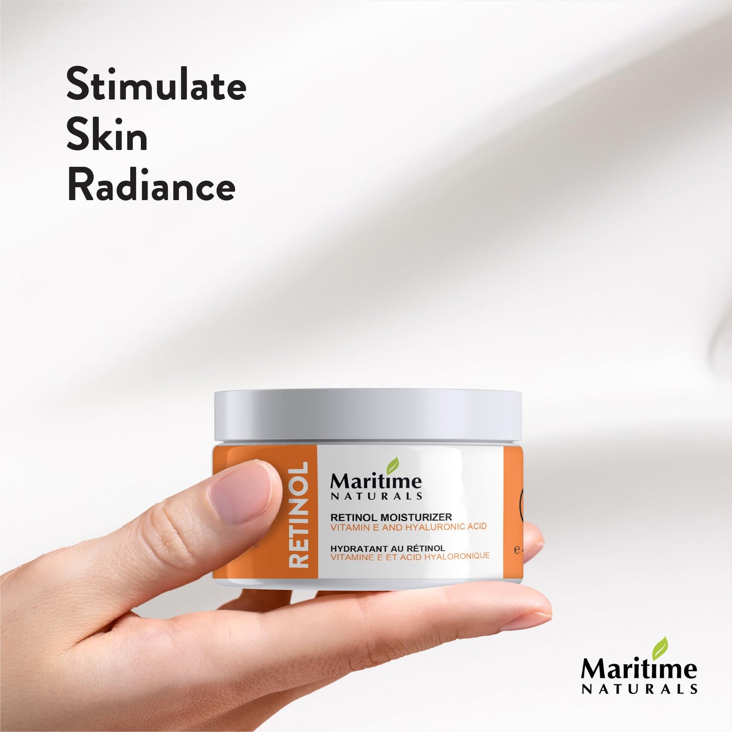 Maritime Naturals Retinol Moisturizer for face with Hyaluronic Acid & Organic Ingredients | Professional Results with Retinol Face Moisturizer | Day & Night Cream for Women & Men (120ml)