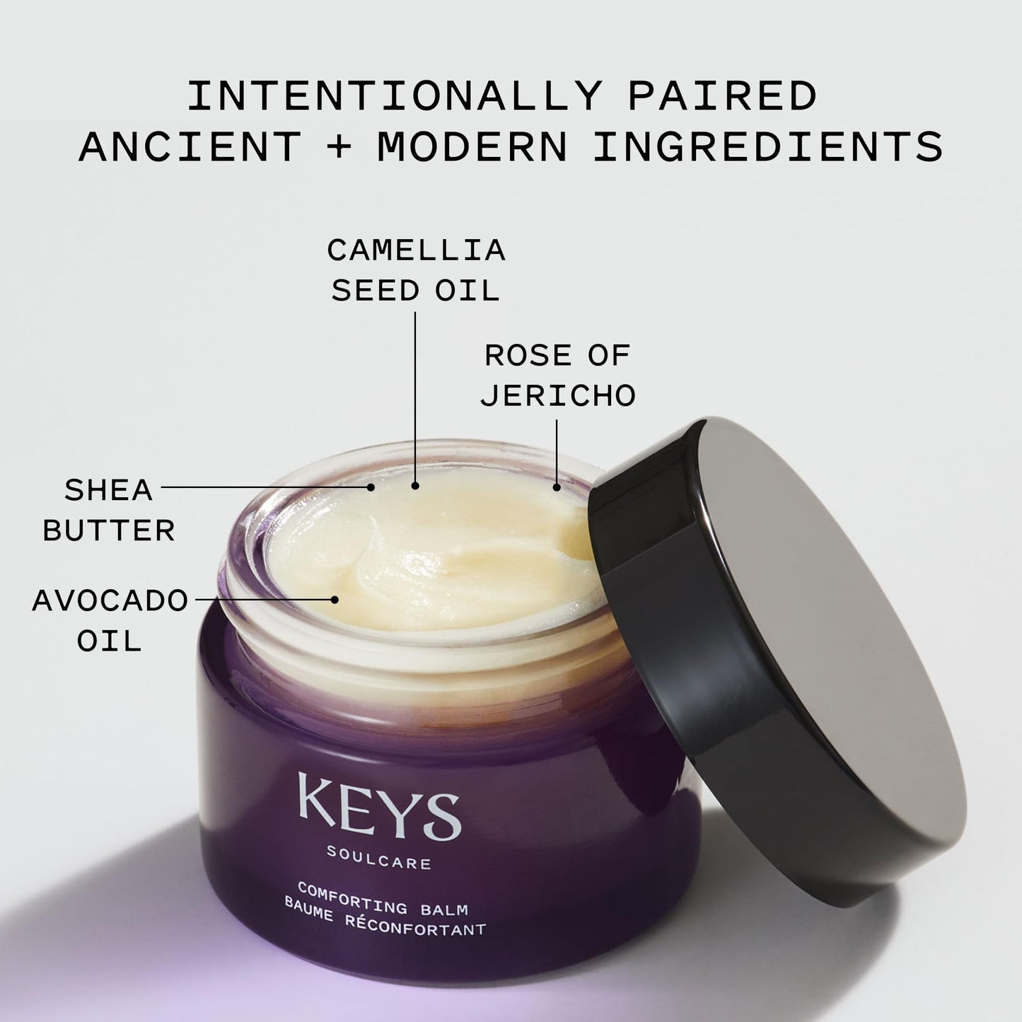 Keys Soulcare Comforting Balm, Nourishes & Hydates Skin with Camellia Seed Oil & Shea Butter, Cruelty-Free, Vanilla Scent, Face + Body, 0.74 Oz