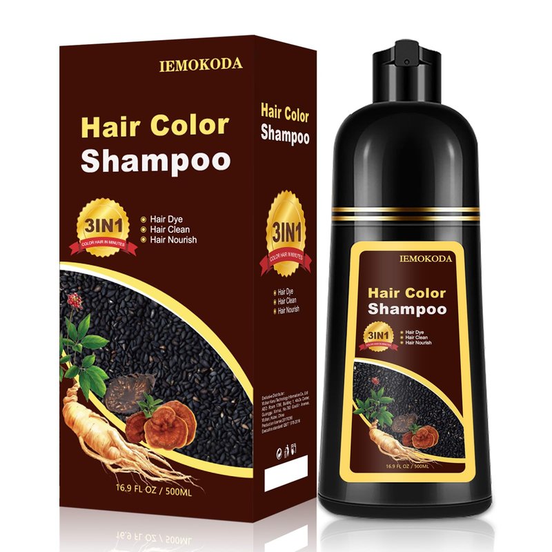 Dark Coffee Hair Dye Shampoo 3 in 1 for Gray Hair, Long-lasting & Natural Hair Color Shampoo, Herbal Ingredients Natural Shampoo Hair Dye Effect in Minutes, Gifts for Men Women 500ml