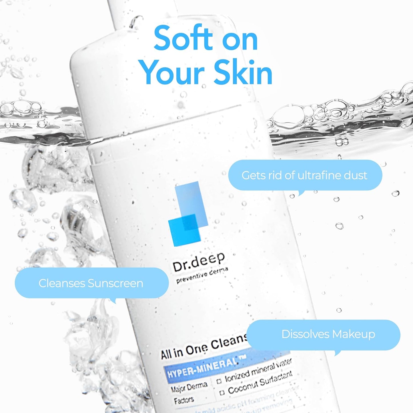Korean Foaming Facial Cleanser - All-in-One for Bumpy Skin & Blackheads | Gentle Makeup Remover - 5.07 fl. oz