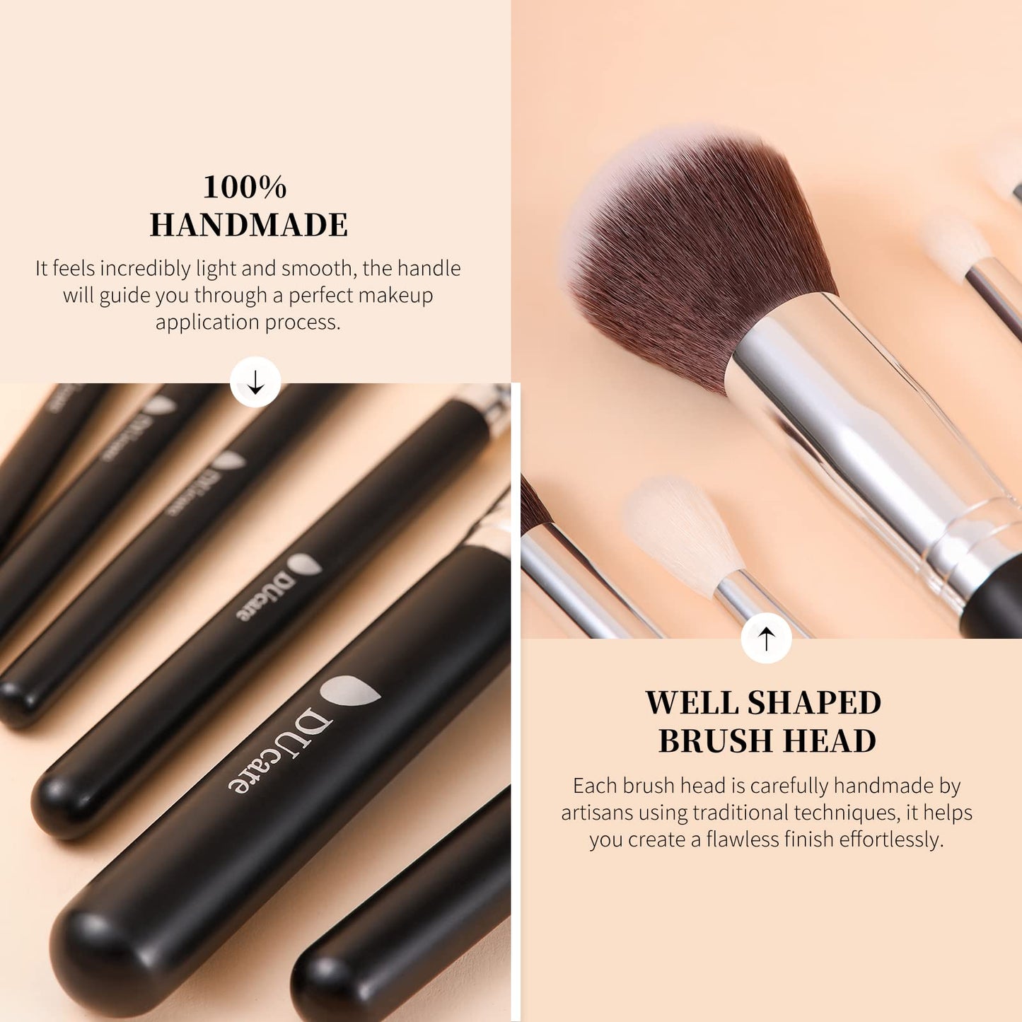 DUcare Makeup Brushes 15Pcs +Eyelash Comb