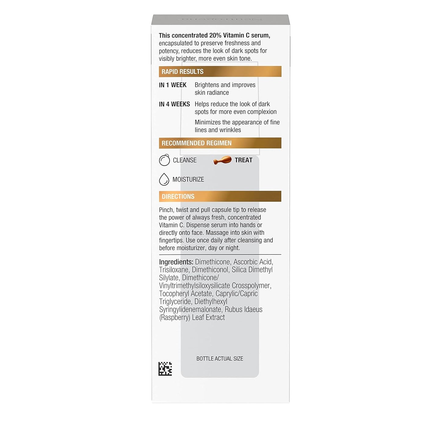 Neutrogena Rapid Tone Repair | 20% Vitamin C Brightening Serum Capsules - Oil-Free Antioxidant for Dark Spots & Even Skin Tone, 30 Count