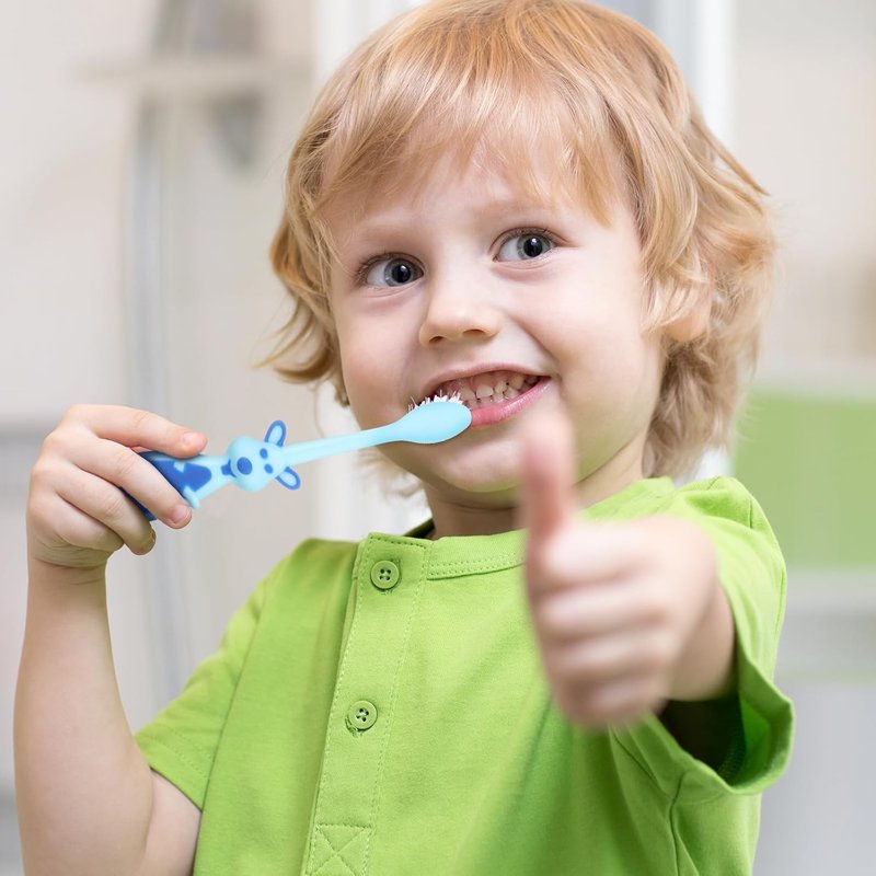 Toddler Toothbrush Pack - 36 Soft Bristle Animal Toothbrushes with Suction Cups | Ideal for Sensitive Teeth