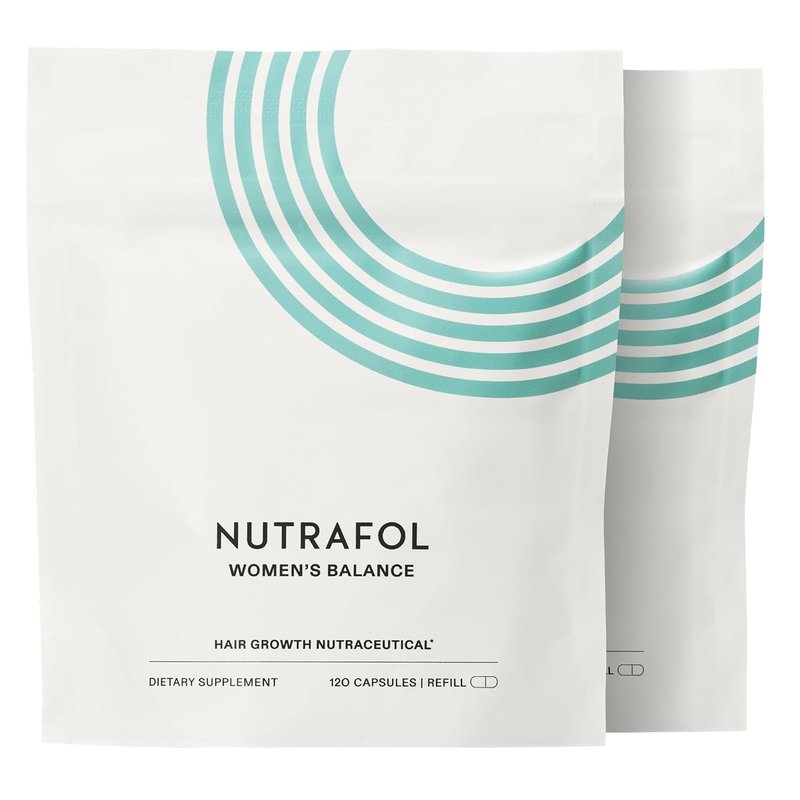 Nutrafol Women's Balance Hair Growth Supplements - Clinically Proven for Thicker Hair | 2 Month Supply, 2 Refill Pouches