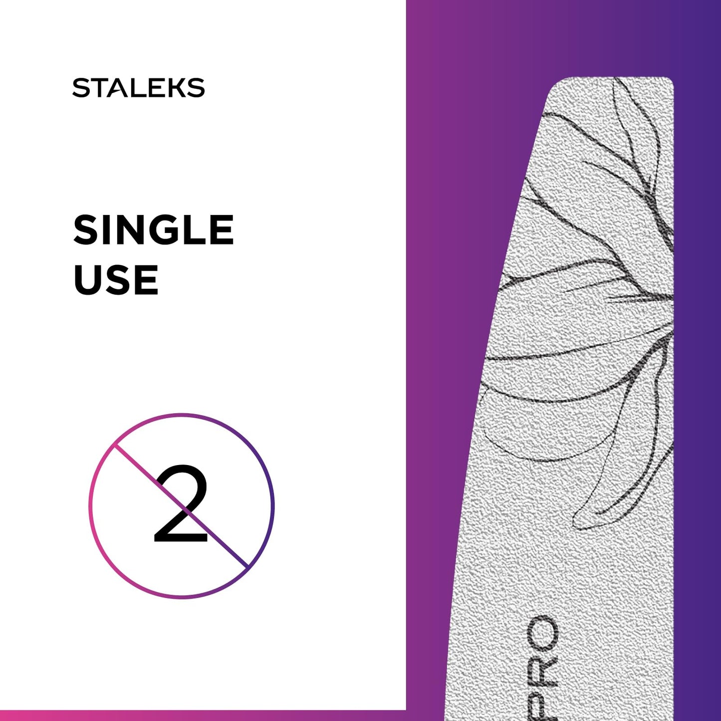 STALEKS PRO Expert 40 Crescent Mineral Nail File (100/150 Grit, 25 Pcs) – Professional Double-Sided File for Artificial & Thick Natural Nails