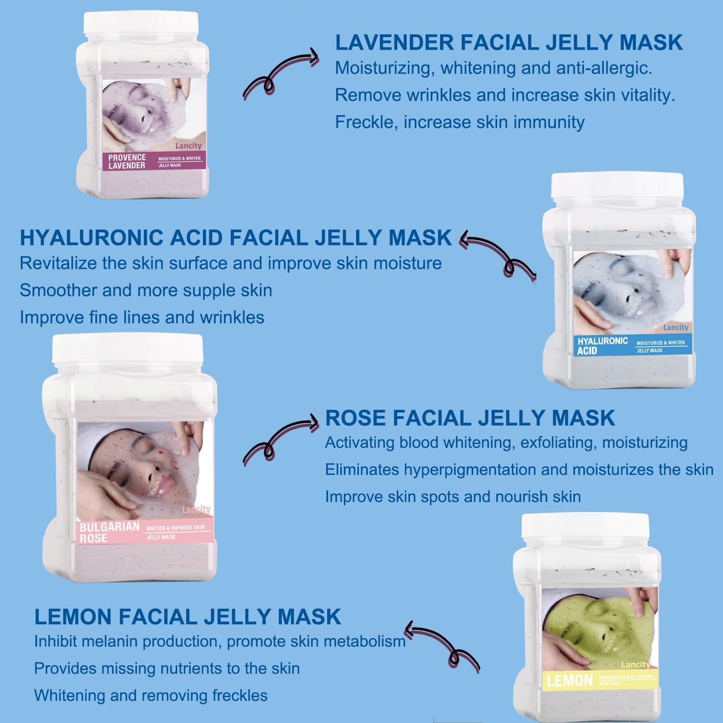 yordhg Jelly Mask Powder for Facials Professional Natural Gel Powder jelly Mask Peel Off Face Masks SkinCare, Moisturizing & Hydrating 23 Fl Oz (Hyaluronic Acid)
