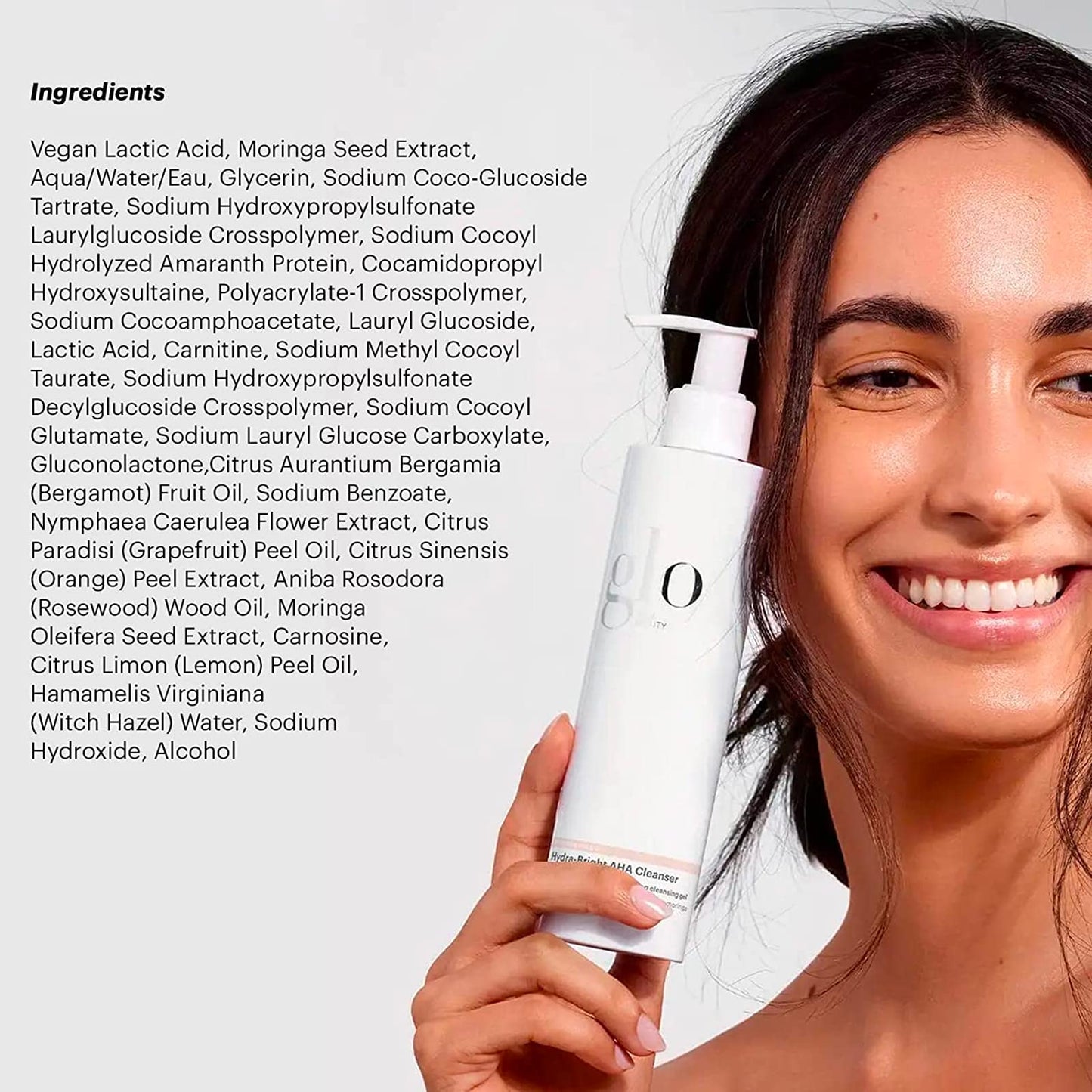 Glo Skin Beauty Hydra-Bright AHA Cleanser, 2 Oz – Hydrating Face Wash with Lactic Acid, Gentle Exfoliating Facial Cleanser for Dry, Oily & Sensitive Skin – Brightening Face Cleanser for Women & Men