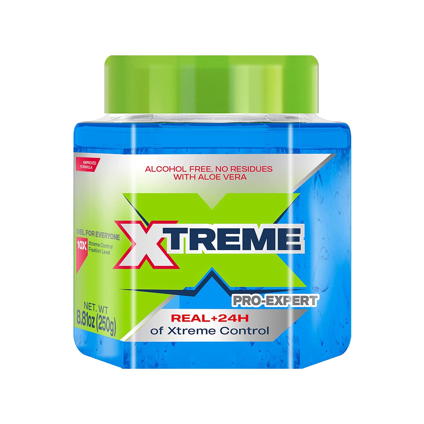 Xtreme Pro-Expert Blue Styling Hair Gel, 24-Hours Extreme Control with Aloe Vera, 8.81 oz Jar (Pack of 24)