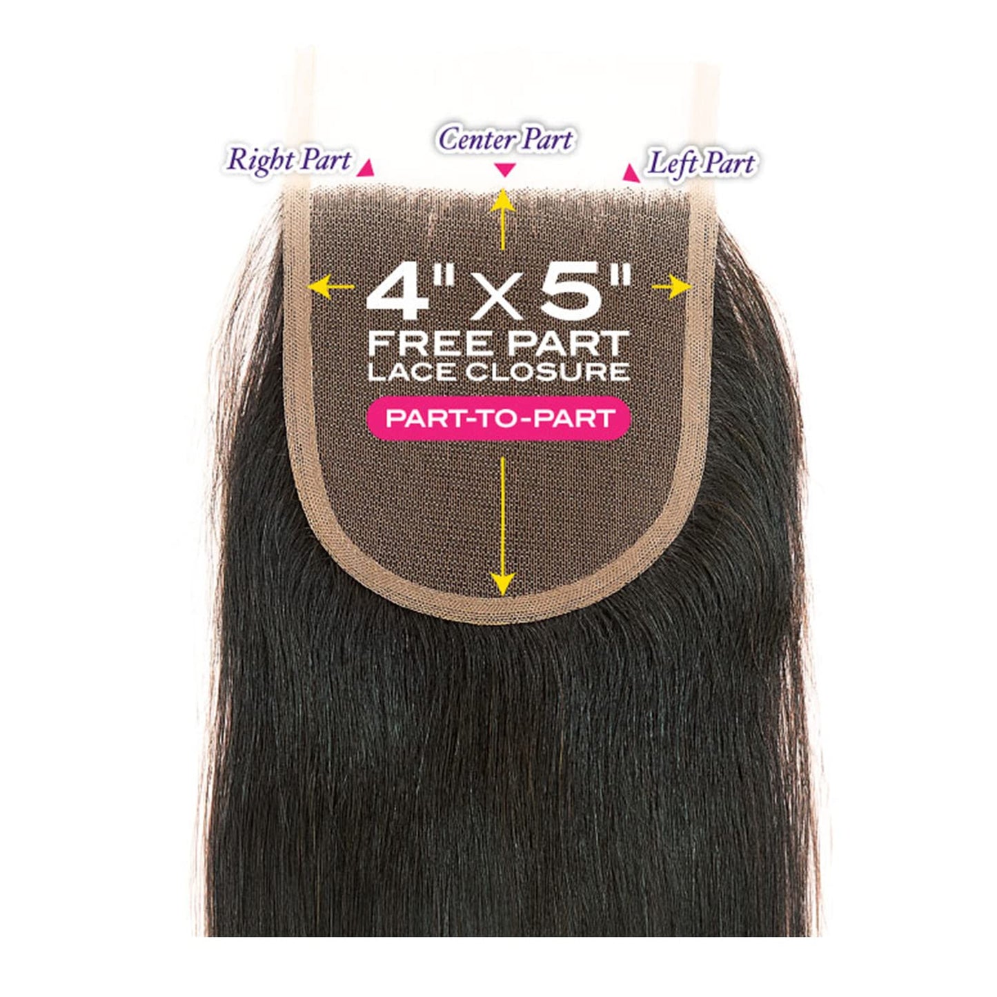 Natural Virgin Remy Human Hair Melt 4X5 HD Lace Closure - Straight 14 Inch | Janet Collection